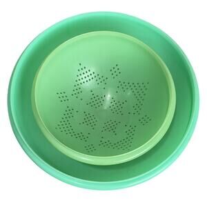 Vintage Retro Green Tupperware Container / Strainer Set - EUC